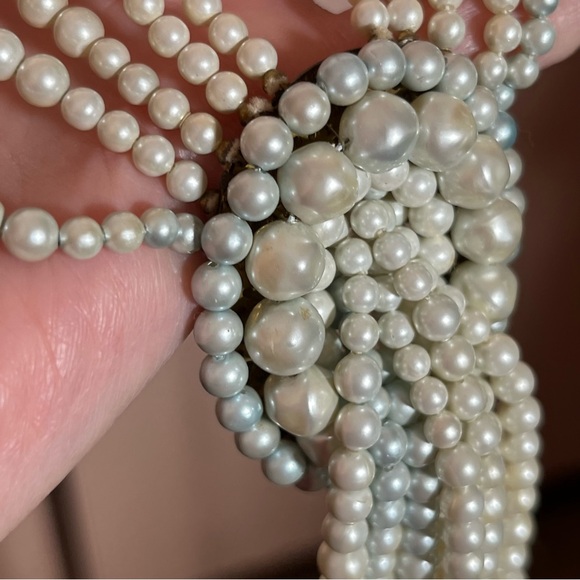 Antique Vintage Maximalism Waterfall Pearl Victorian Choker festoon Necklace - Picture 5 of 17